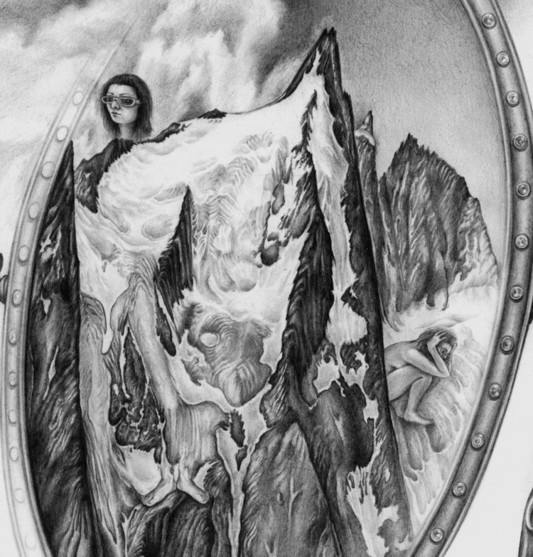 Le Spectateur 2013, 56x77cm, pencil on paper. Detail