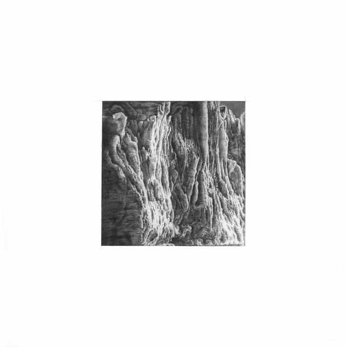 The iceberg break off 2018, 13x13cm, pencil on paper(31.5x31.5cm)