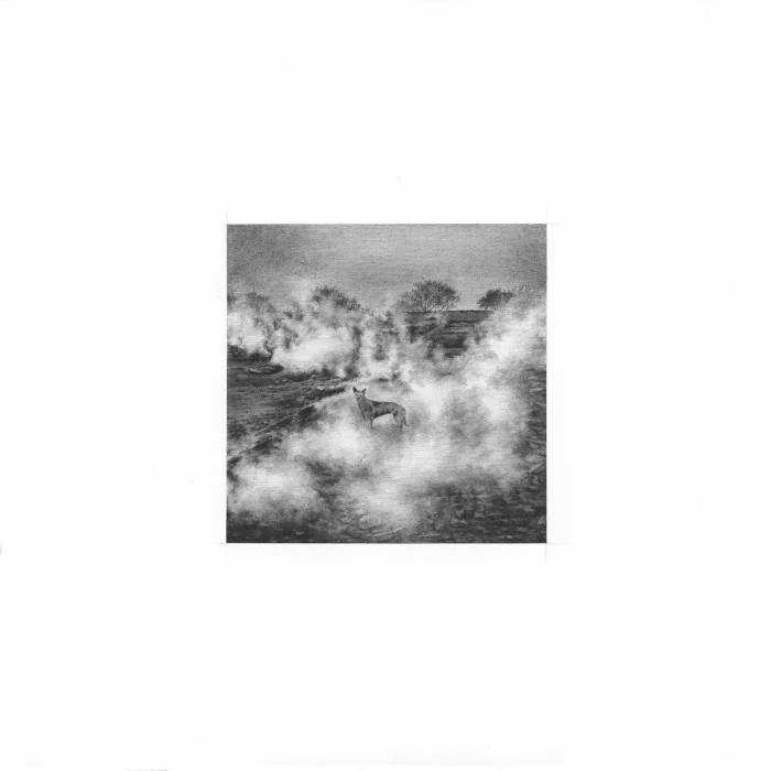 The unavoidable 2019, 13x13cm, pencil on paper(31.5x31.5cm)