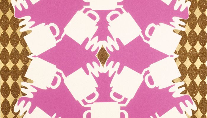 Cafe AU LAIT! 2003, 130x130cm, acrylic, enamel paint, mixed media on canvas