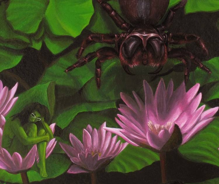 Missulena bradleyi 2008, 52x39cm, enamel paint on cardboard. Detail.