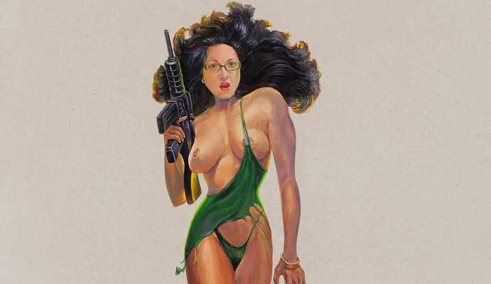 Artificielle moi v.2 2006, 52.5x75cm, enamel paint on cardboard