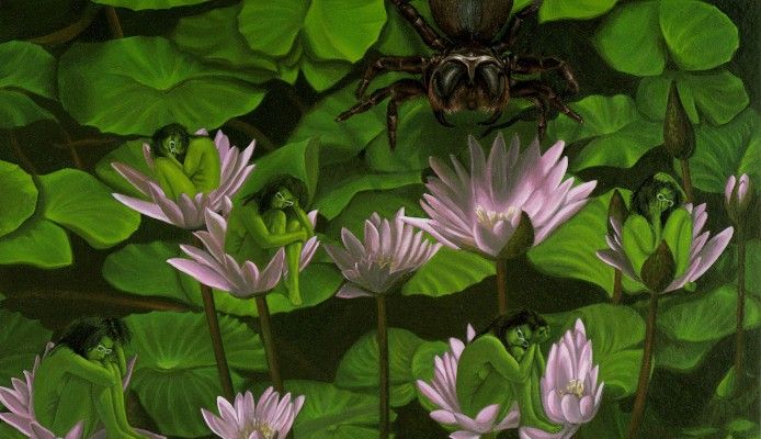 Missulena bradleyi 2008, 52x39cm, enamel paint on cardboard