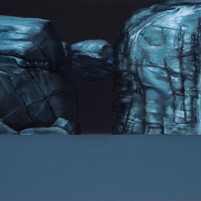 The stone bridge 2020, 55x27cm,  oil on wood