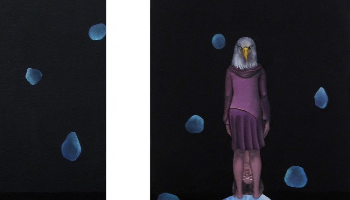 Ιceberg#1+#2 2015, 39x50.5cm, oil and tempera on paper