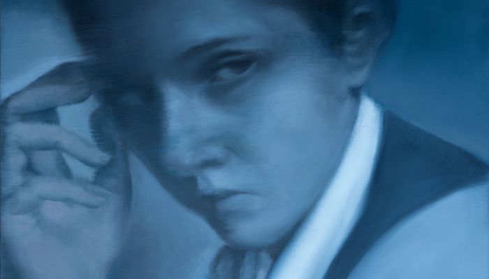 Τhe daughter 2023, 35x35cm, oil on wood